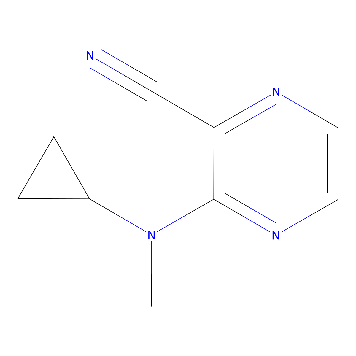 3-[Cyclopropyl(methyl)amino]pyrazine-2-carbonitrile molecular structure, CAS 1250003-20-3
