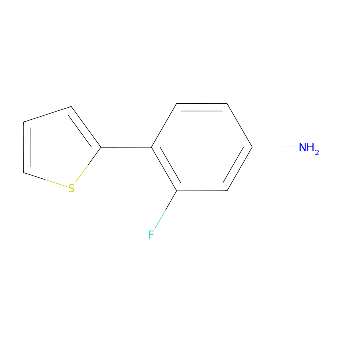 3-Fluoro-4-(thiophen-2-yl)aniline molecular structure, CAS 1250004-13-7