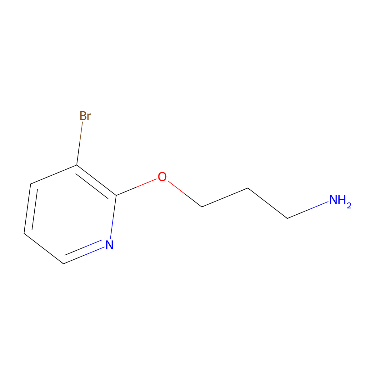 3-[(3-Bromopyridin-2-yl)oxy]propan-1-amine molecular structure, CAS 1250004-46-6