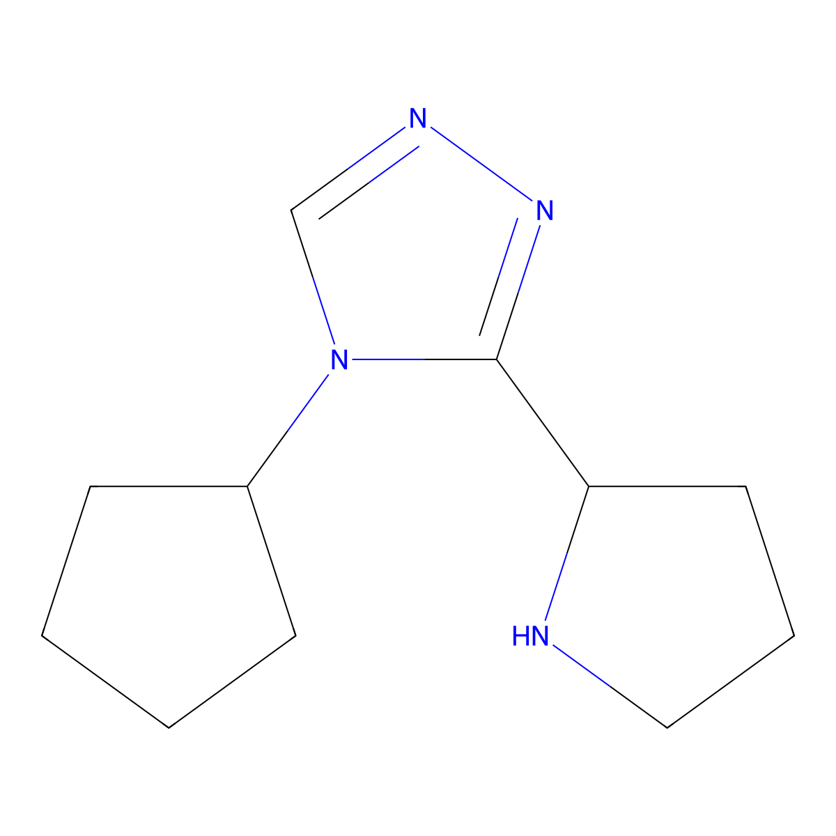 4-Cyclopentyl-3-(pyrrolidin-2-YL)-4H-1,2,4-triazole molecular structure, CAS 1250005-55-0