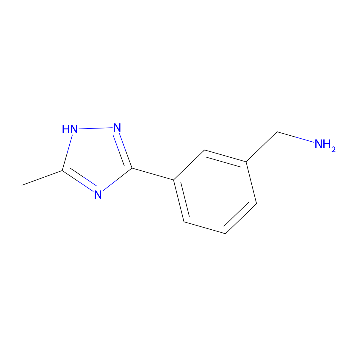 [3-(5-methyl-4H-1,2,4-triazol-3-yl)phenyl]methanamine molecular structure, CAS 1250005-85-6