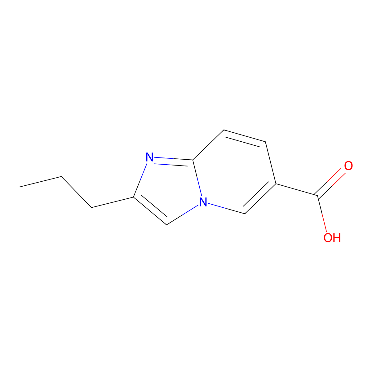 2-Propylimidazo[1,2-a]pyridine-6-carboxylic acid molecular structure, CAS 1250007-66-9