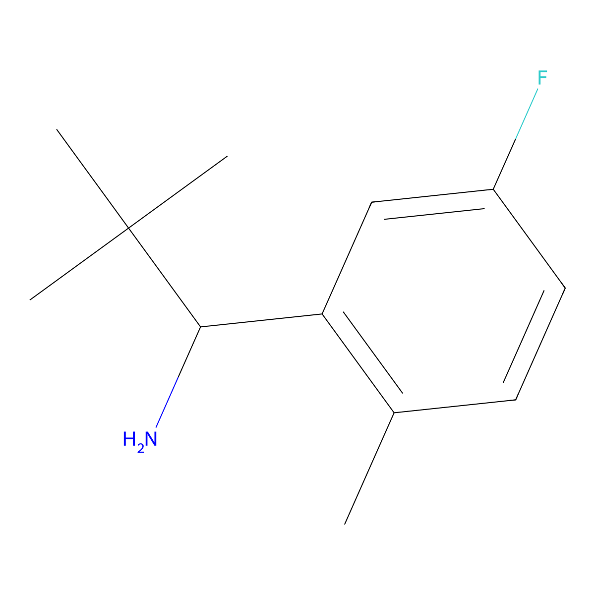 1-(5-Fluoro-2-methylphenyl)-2,2-dimethylpropan-1-amine molecular structure, CAS 1250007-91-0