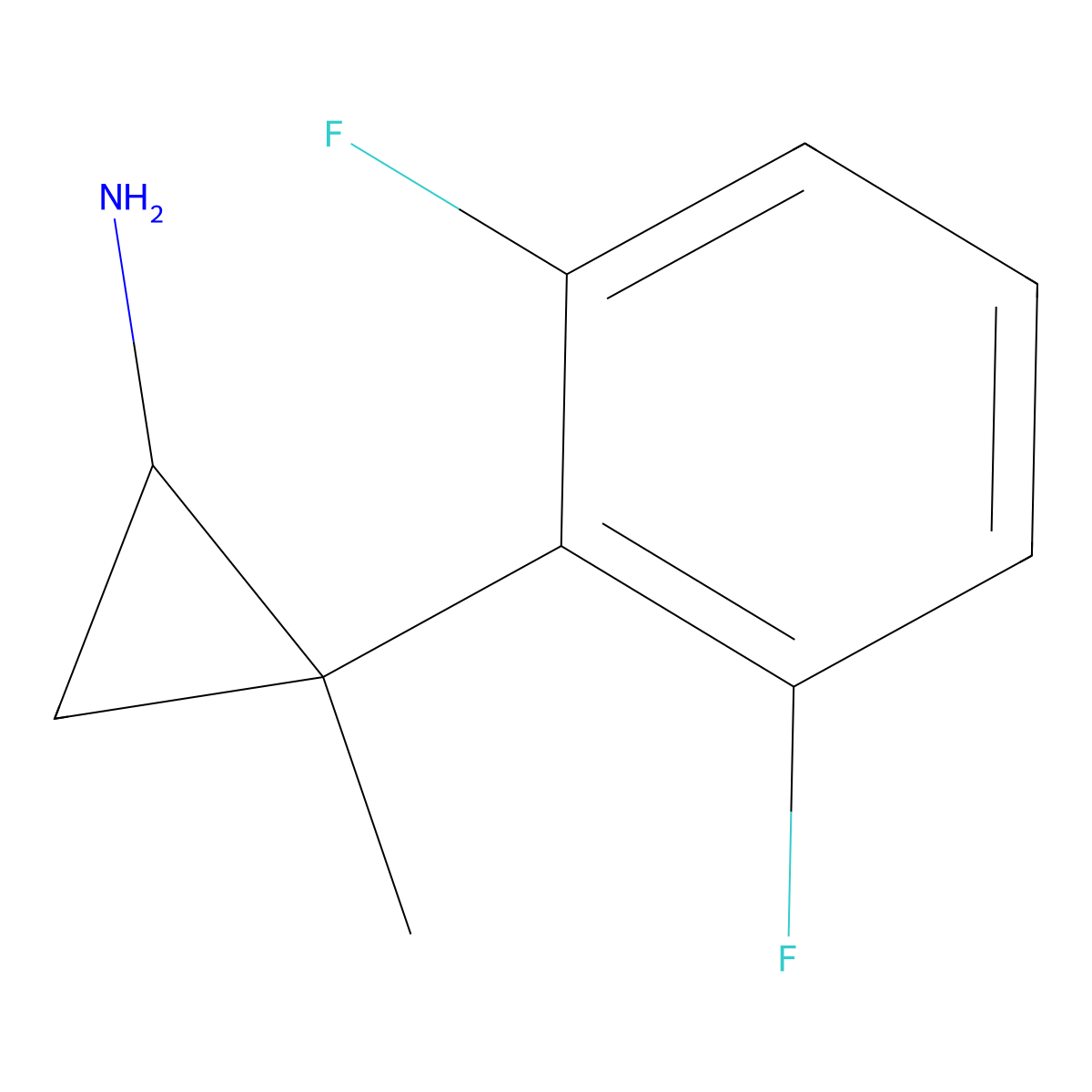 2-(2,6-Difluorophenyl)-2-methylcyclopropan-1-amine molecular structure, CAS 1250008-85-5