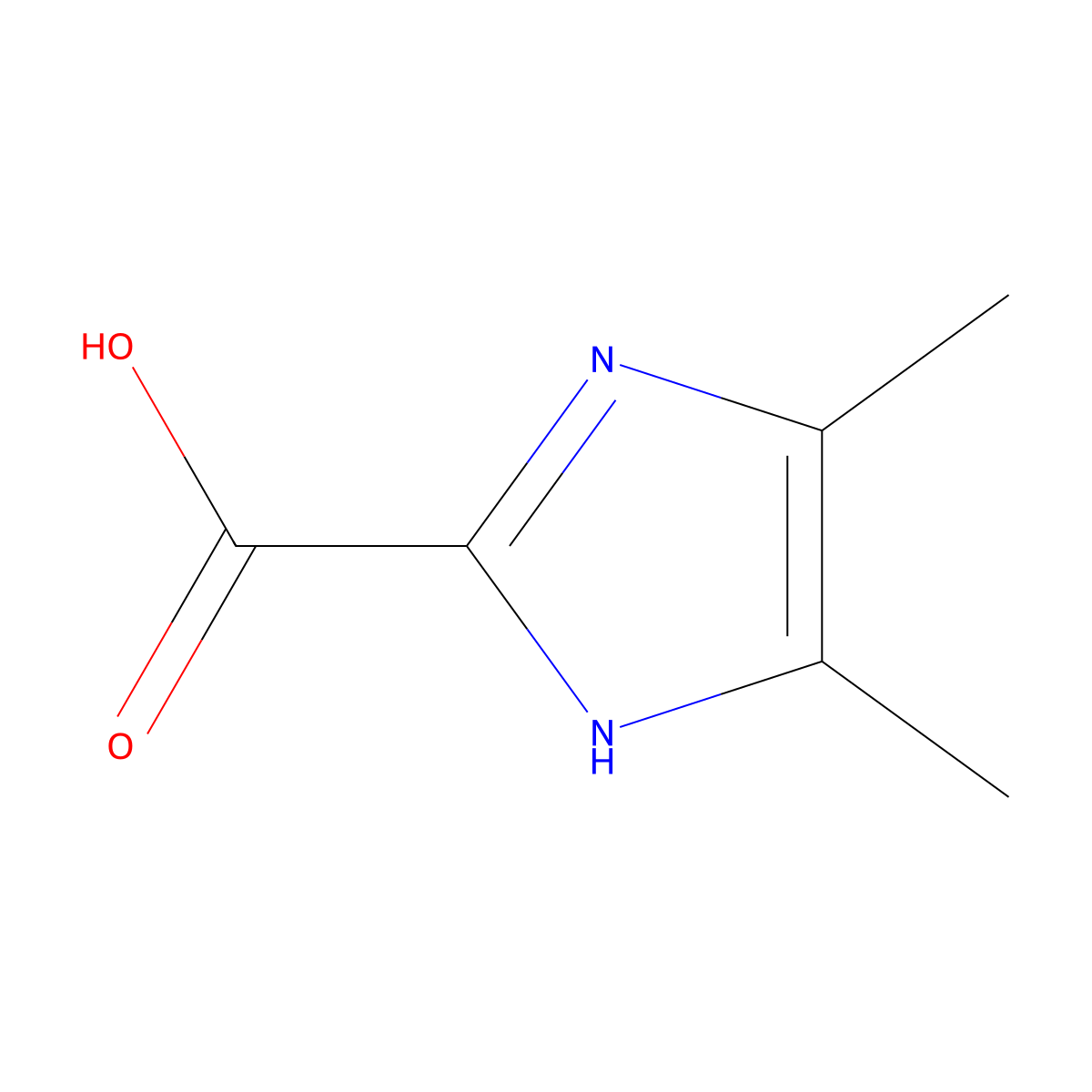 4,5-dimethyl-1H-imidazole-2-carboxylic acid molecular structure, CAS 125001-20-9
