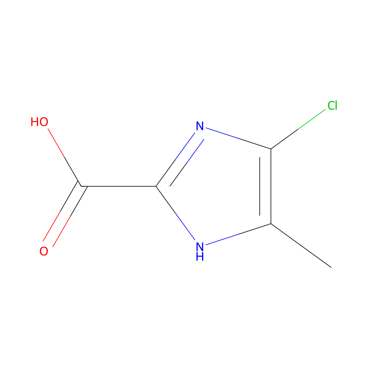 4-chloro-5-methyl-1H-imidazole-2-carboxylic acid molecular structure, CAS 125001-21-0