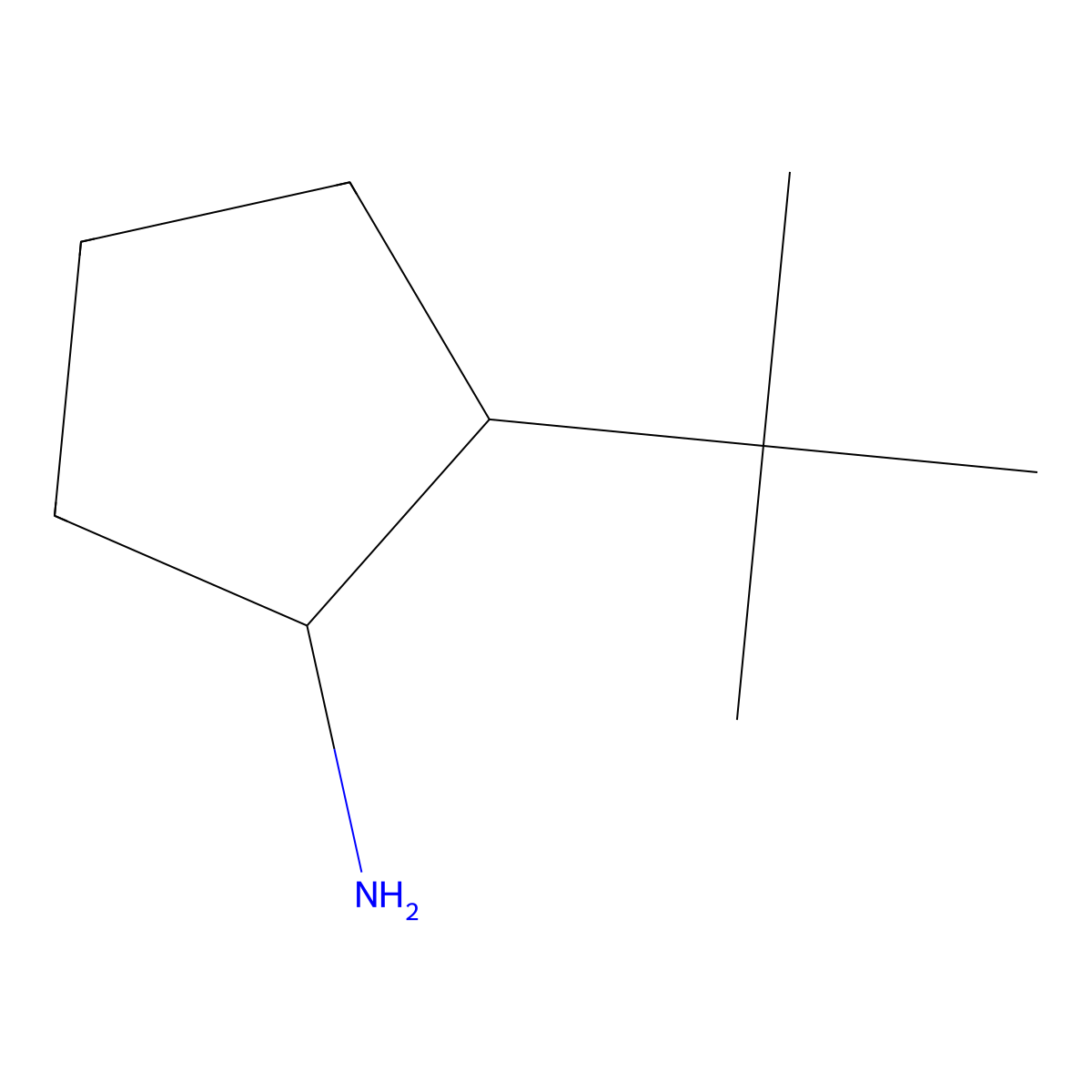 2-Tert-butylcyclopentan-1-amine molecular structure, CAS 1250010-79-7