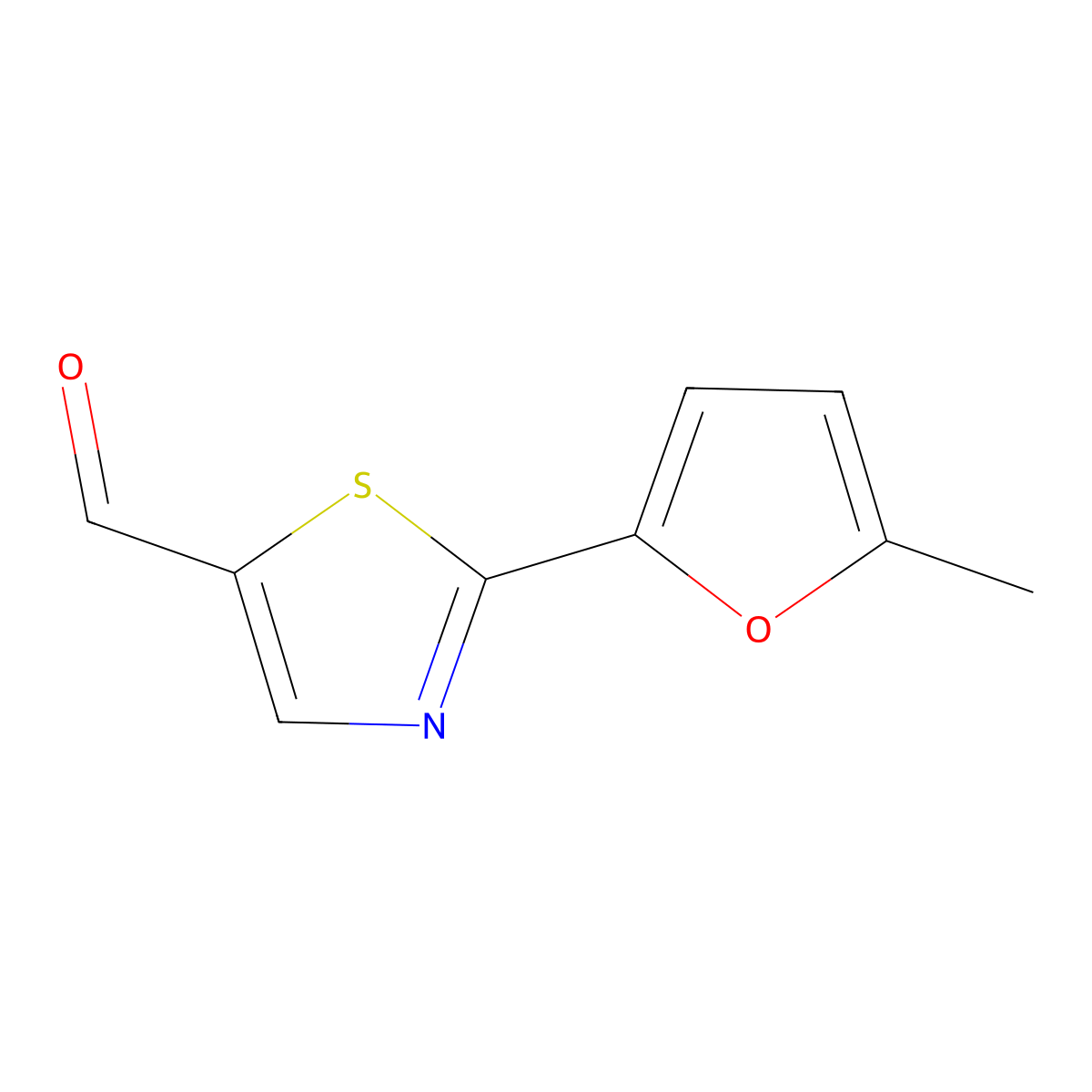 2-(5-Methylfuran-2-yl)-1,3-thiazole-5-carbaldehyde molecular structure, CAS 1250012-15-7