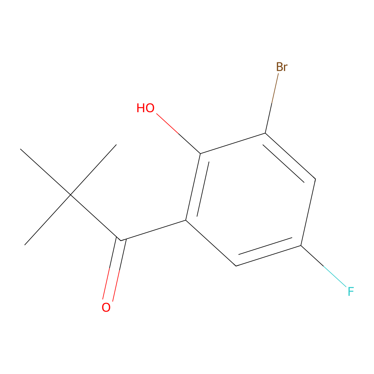 1-(3-Bromo-5-fluoro-2-hydroxyphenyl)-2,2-dimethylpropan-1-one molecular structure, CAS 1250012-80-6