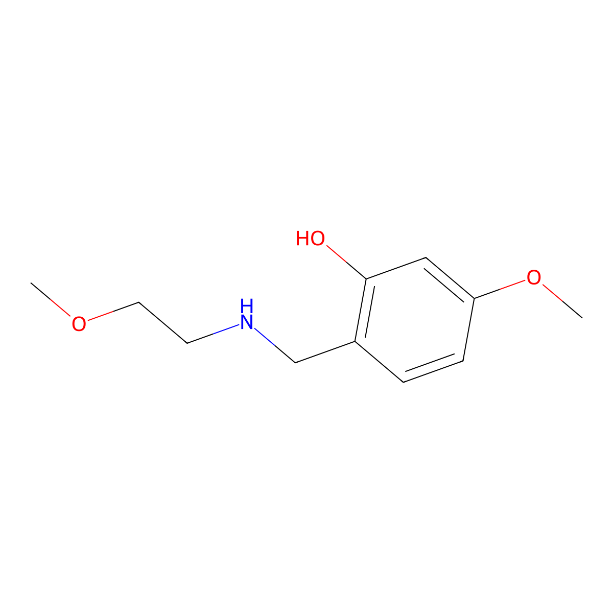 5-Methoxy-2-{[(2-methoxyethyl)amino]methyl}phenol molecular structure, CAS 1250017-04-9