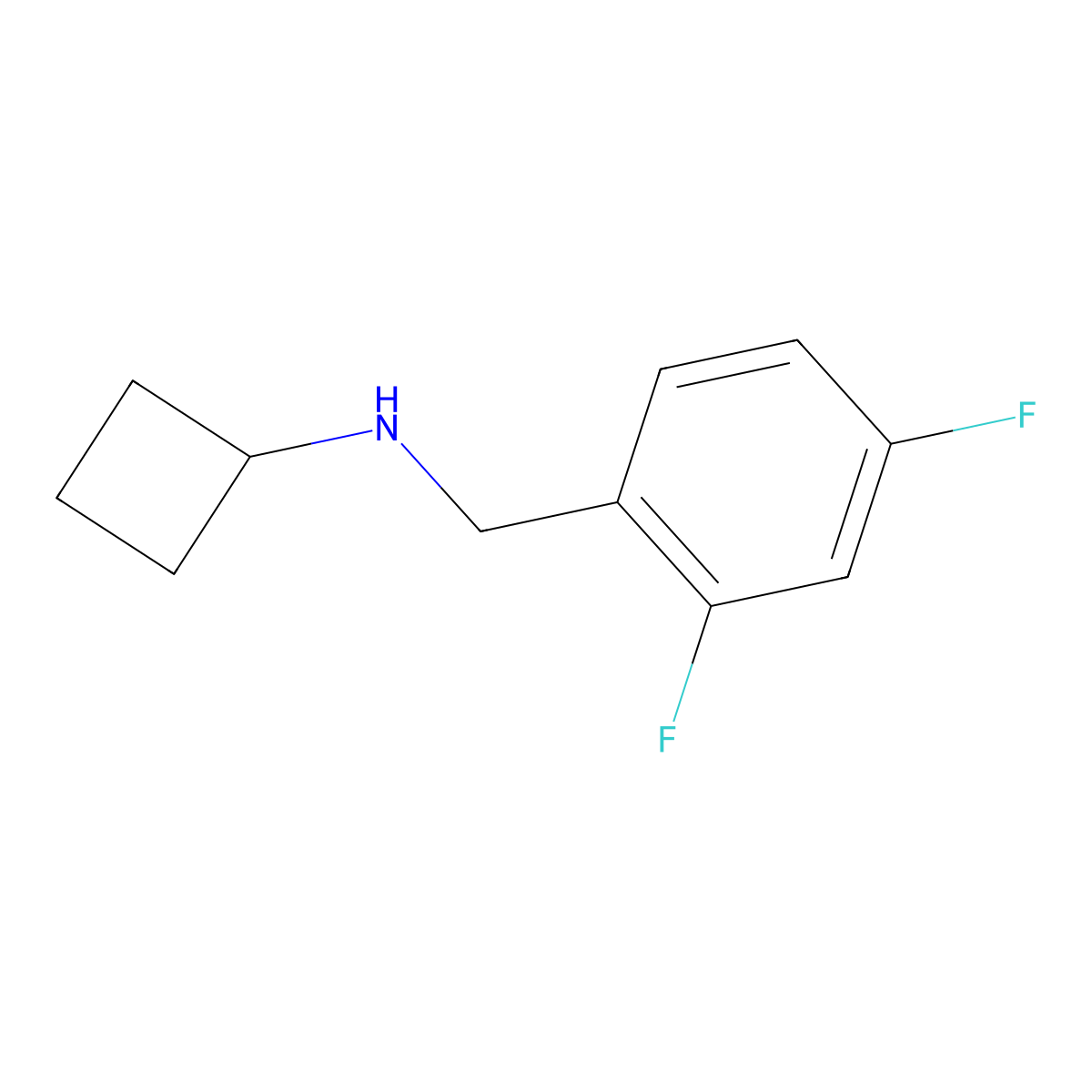 N-[(2,4-difluorophenyl)methyl]cyclobutanamine molecular structure, CAS 1250017-40-3