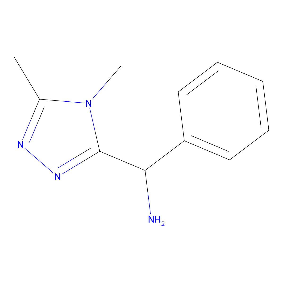 (dimethyl-4H-1,2,4-triazol-3-yl)(phenyl)methanamine molecular structure, CAS 1250018-03-1