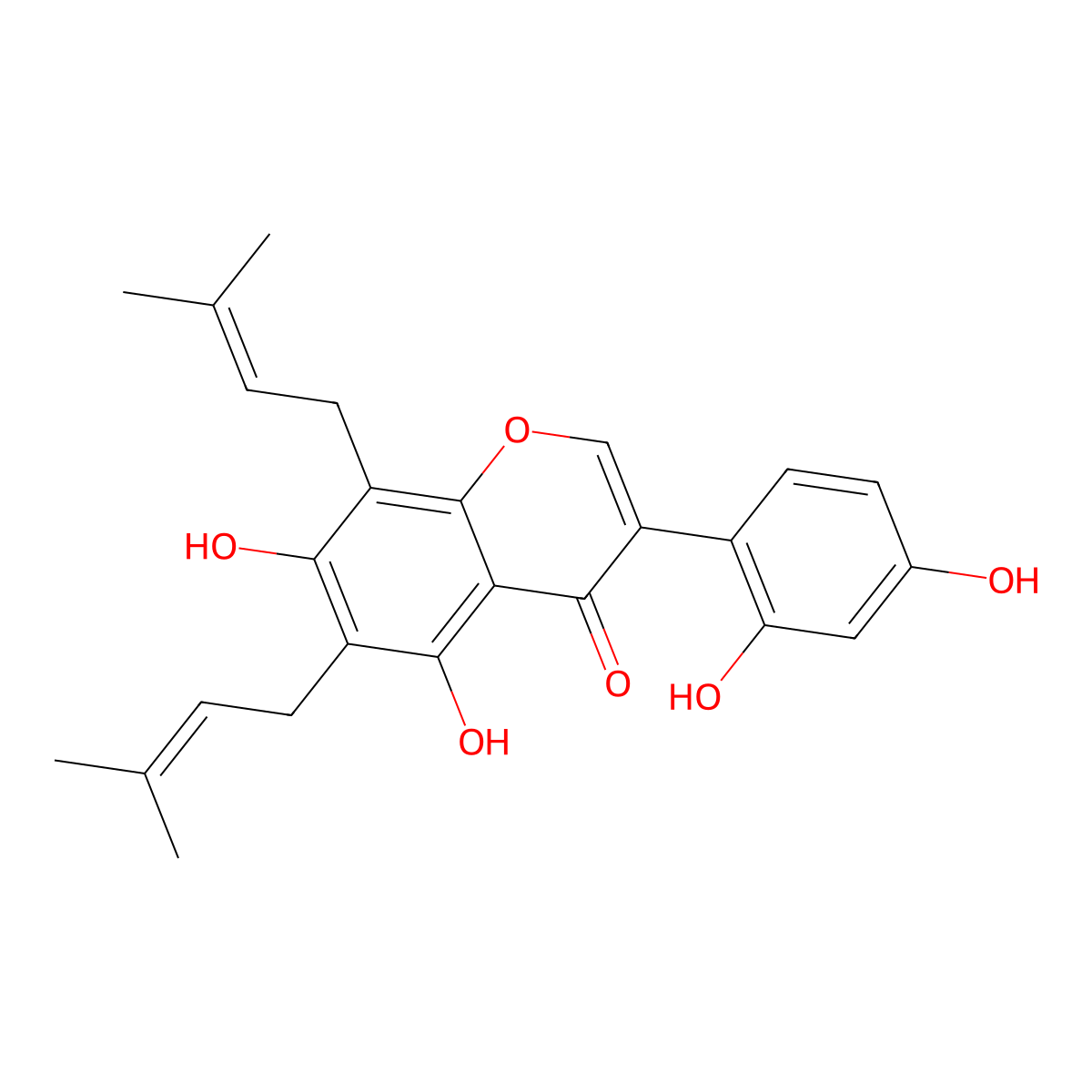 8-Prenylluteone molecular structure, CAS 125002-91-7