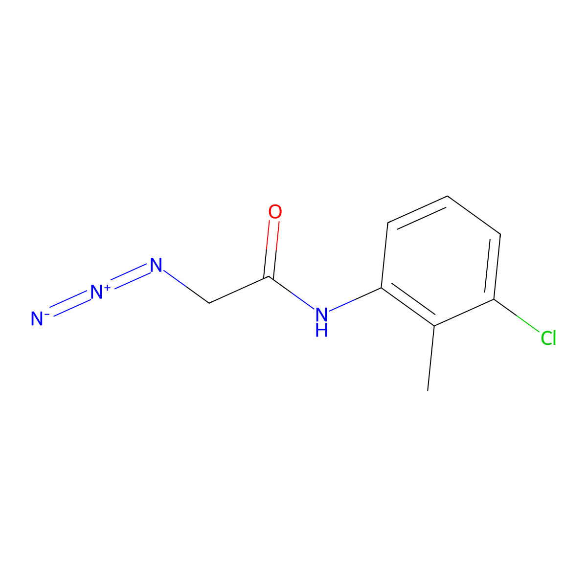 2-azido-N-(3-chloro-2-methylphenyl)acetamide molecular structure, CAS 1250020-77-9