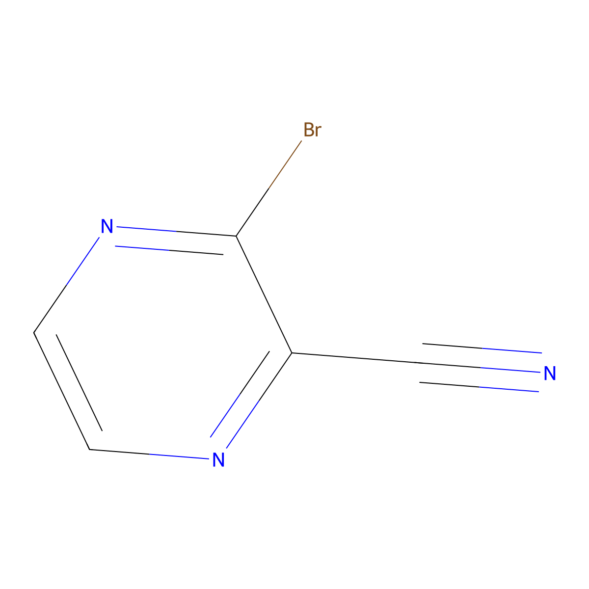 3-Bromopyrazine-2-carbonitrile molecular structure, CAS 1250022-24-2