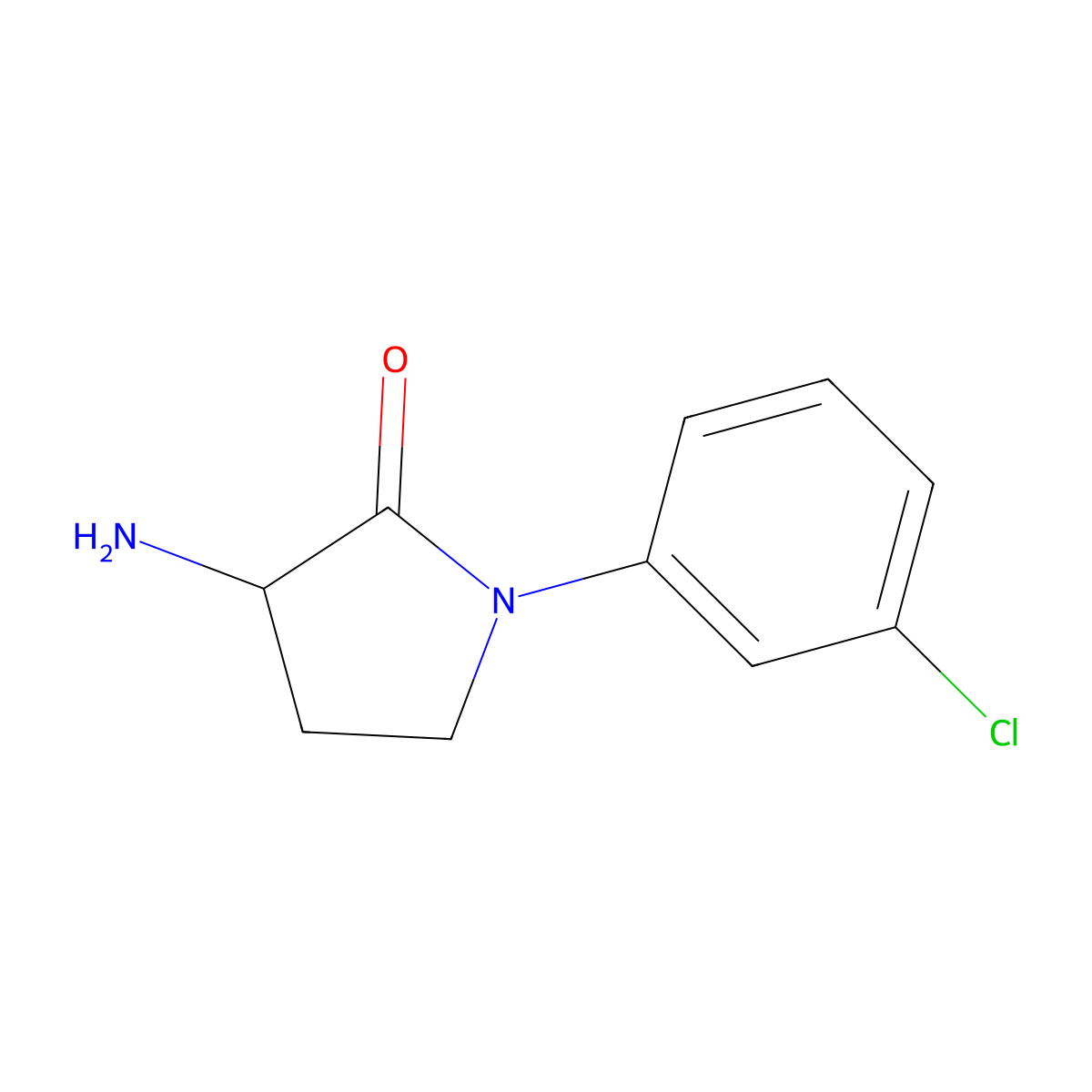 3-Amino-1-(3-chlorophenyl)pyrrolidin-2-one molecular structure, CAS 1250022-31-1