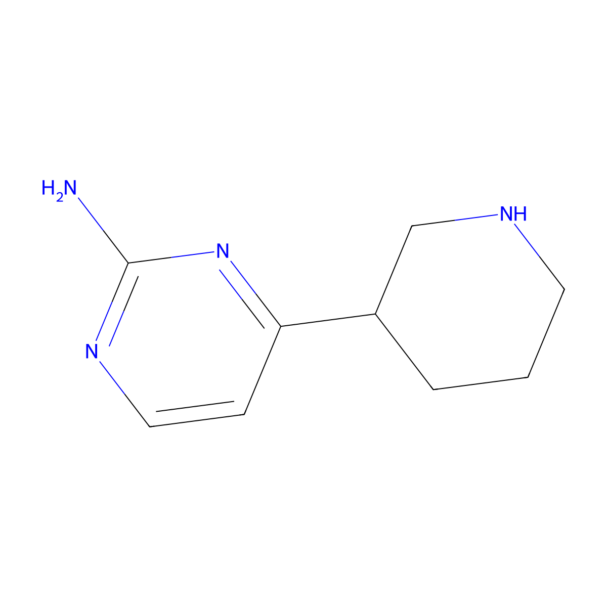 4-(Piperidin-3-yl)pyrimidin-2-amine molecular structure, CAS 1250024-30-6
