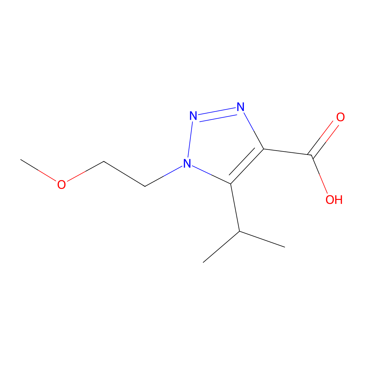 5-Isopropyl-1-(2-methoxyethyl)-1h-1,2,3-triazole-4-carboxylic acid molecular structure, CAS 1250024-82-8