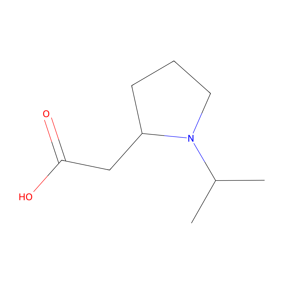 2-(1-Isopropylpyrrolidin-2-yl)acetic acid molecular structure, CAS 1250027-12-3