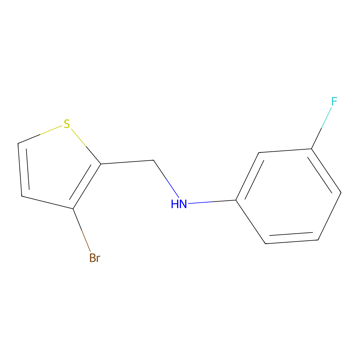 N-[(3-bromothiophen-2-yl)methyl]-3-fluoroaniline molecular structure, CAS 1250029-31-2