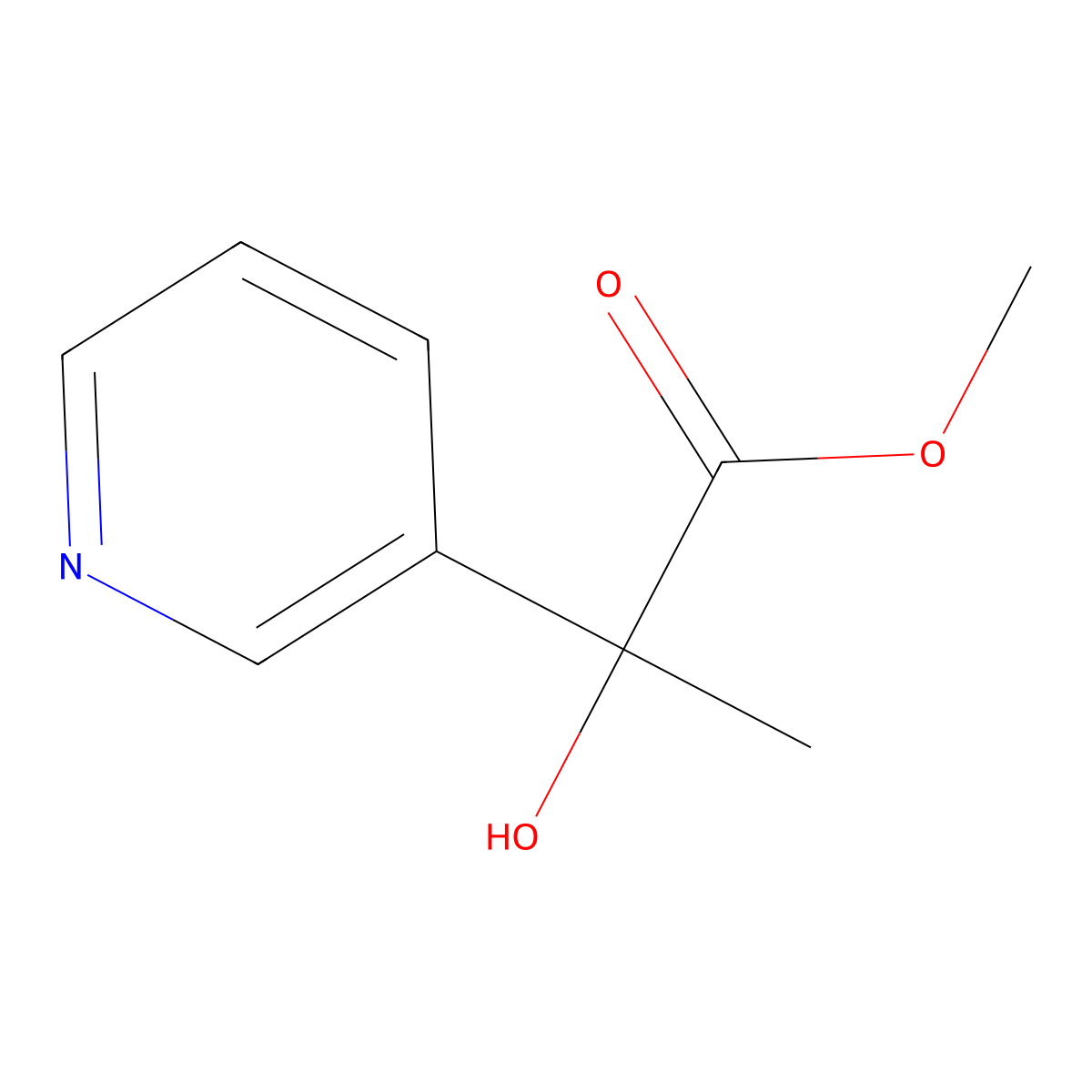 Methyl 2-hydroxy-2-(pyridin-3-yl)propanoate molecular structure, CAS 1250029-47-0