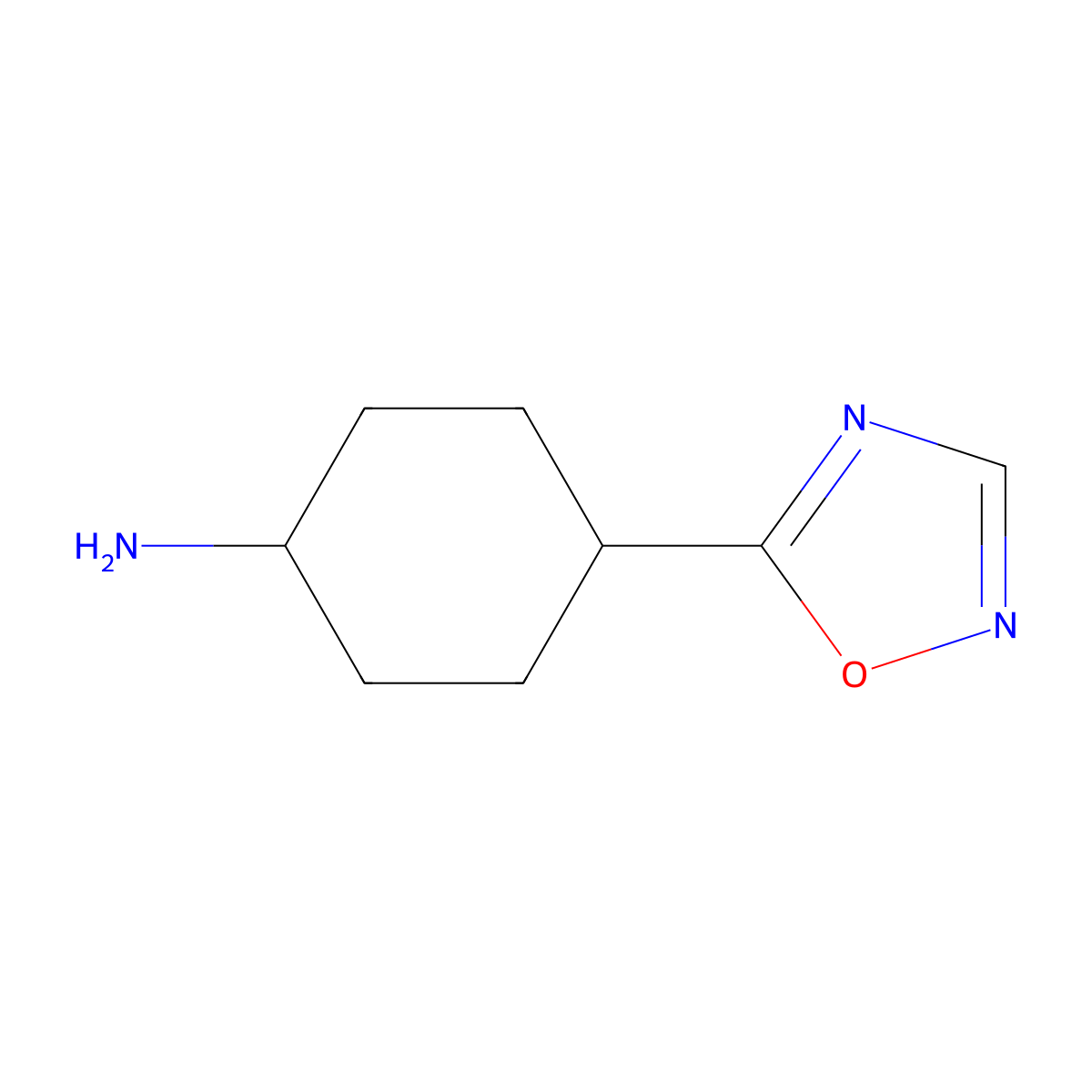 4-(1,2,4-Oxadiazol-5-yl)cyclohexan-1-amine molecular structure, CAS 1250029-53-8