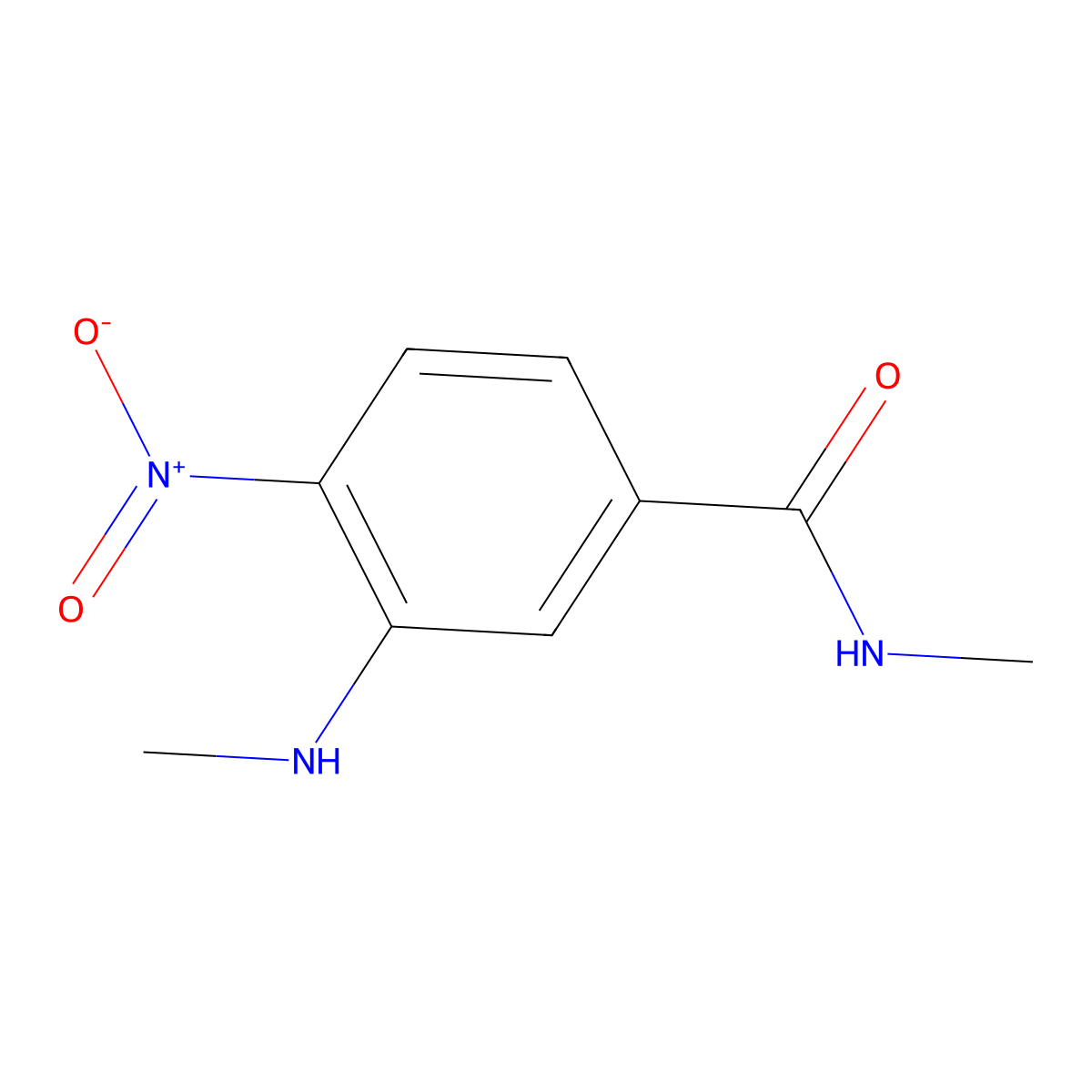 N-methyl-3-(methylamino)-4-nitrobenzamide molecular structure, CAS 1250029-83-4