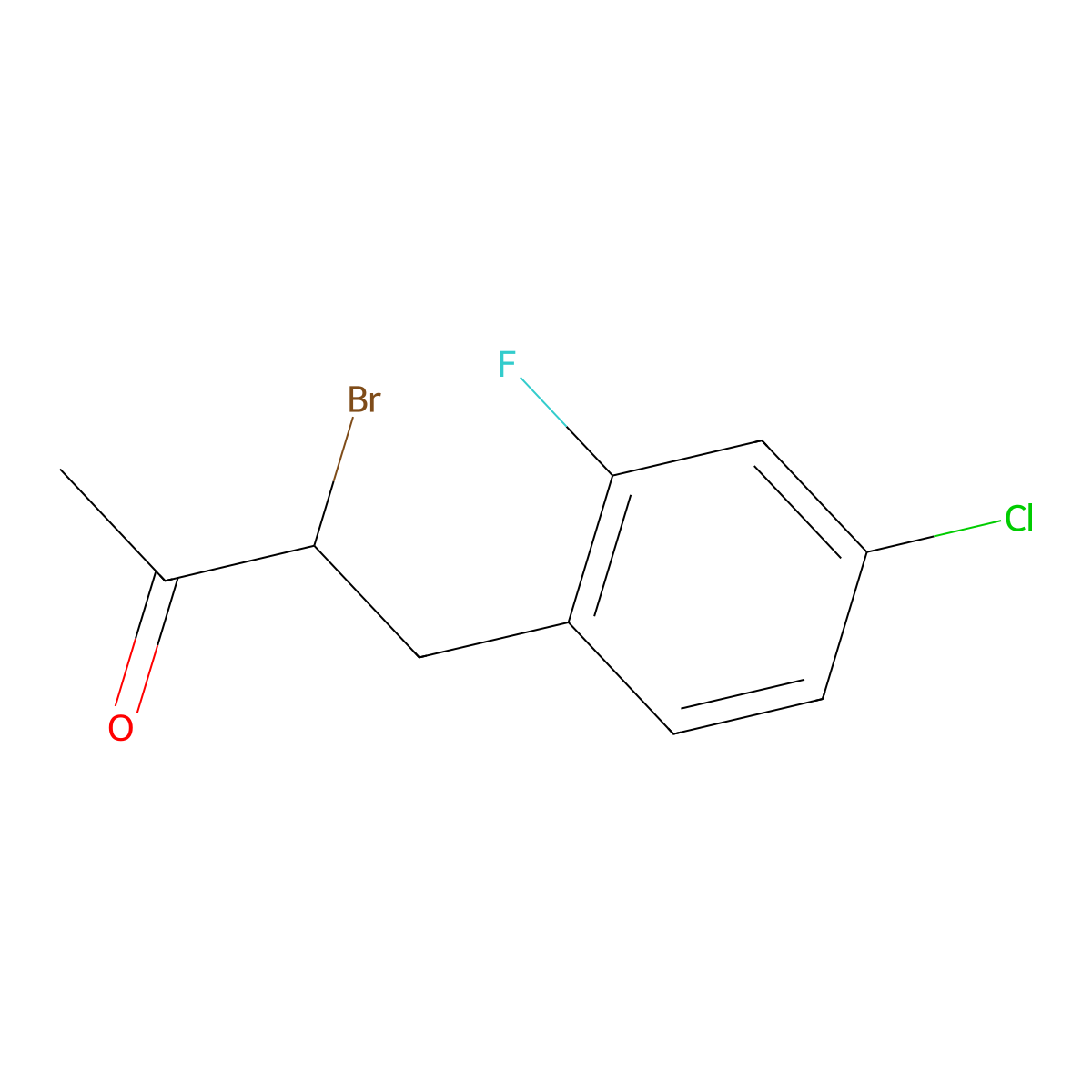 3-Bromo-4-(4-chloro-2-fluorophenyl)butan-2-one molecular structure, CAS 1250030-38-6