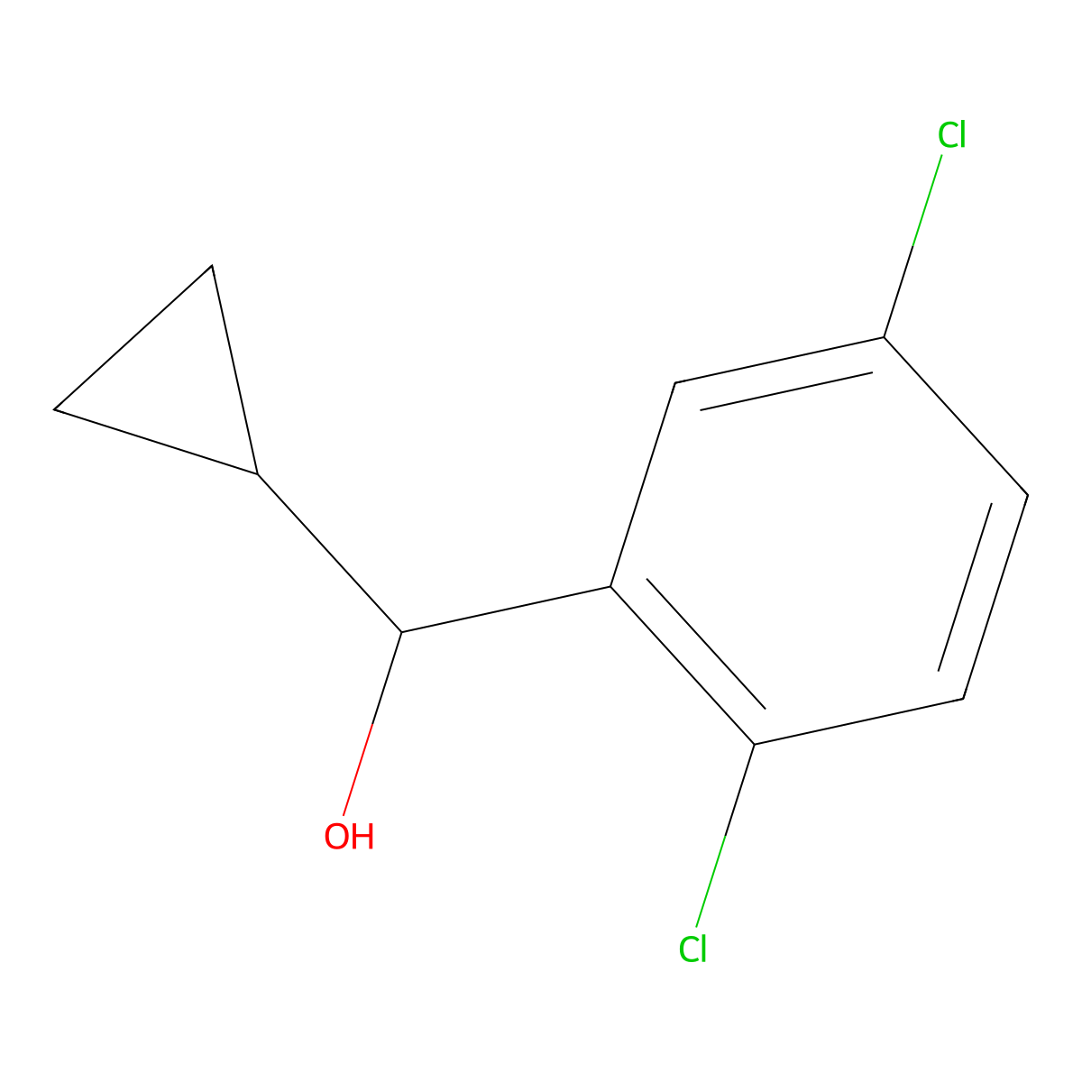 2,5-Dichloro-alpha-cyclopropylbenZenemethanol molecular structure, CAS 1250031-21-0