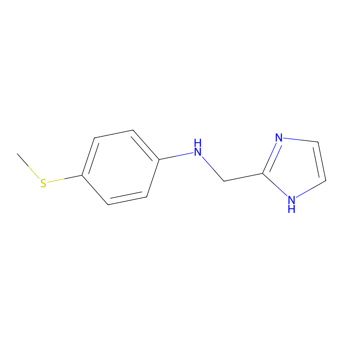 N-[(1H-imidazol-2-yl)methyl]-4-(methylsulfanyl)aniline molecular structure, CAS 1250031-44-7