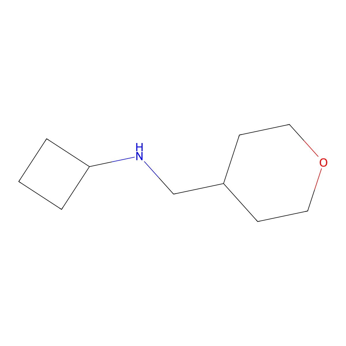 N-[(oxan-4-yl)methyl]cyclobutanamine molecular structure, CAS 1250031-65-2