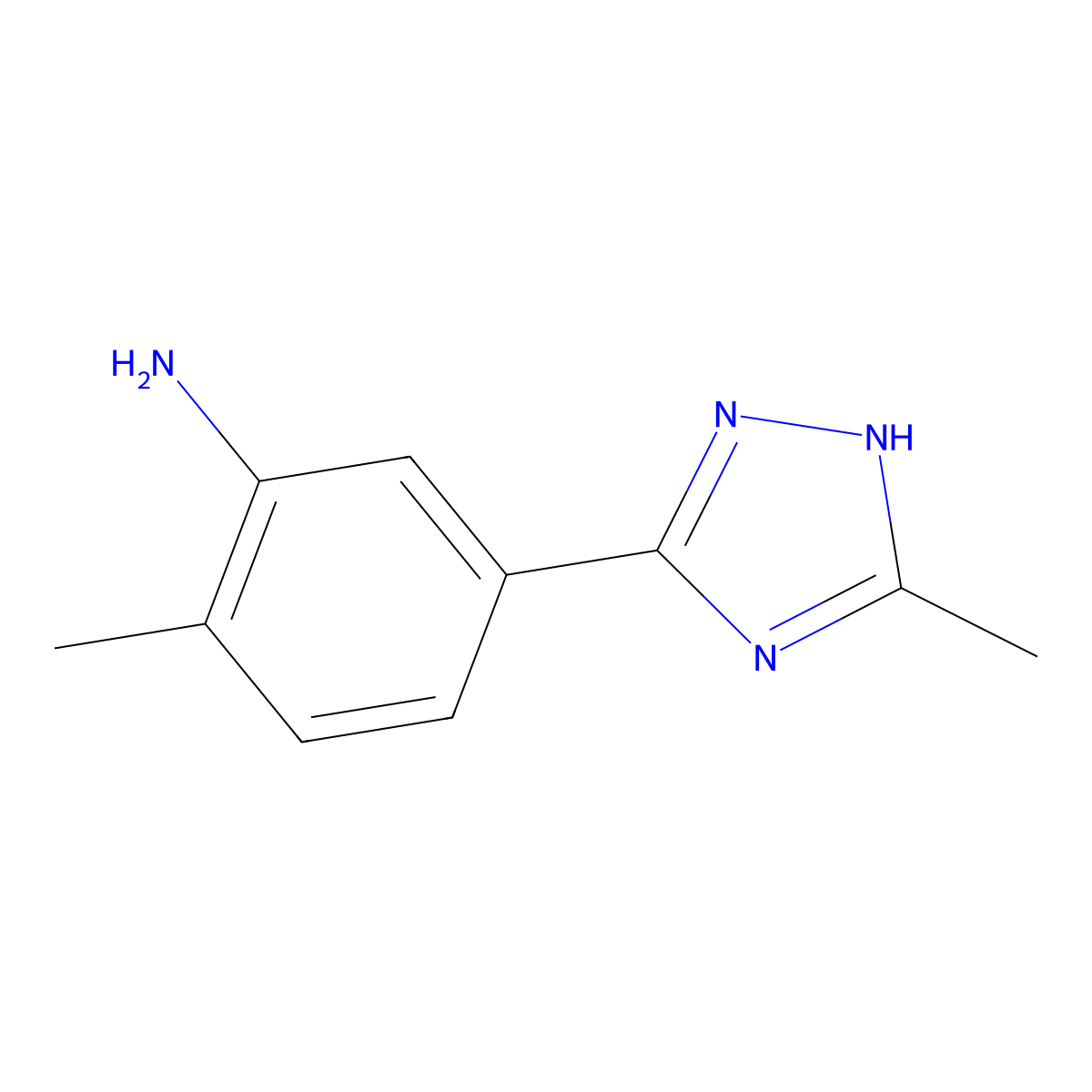 2-methyl-5-(5-methyl-1H-1,2,4-triazol-3-yl)aniline molecular structure, CAS 1250032-29-1