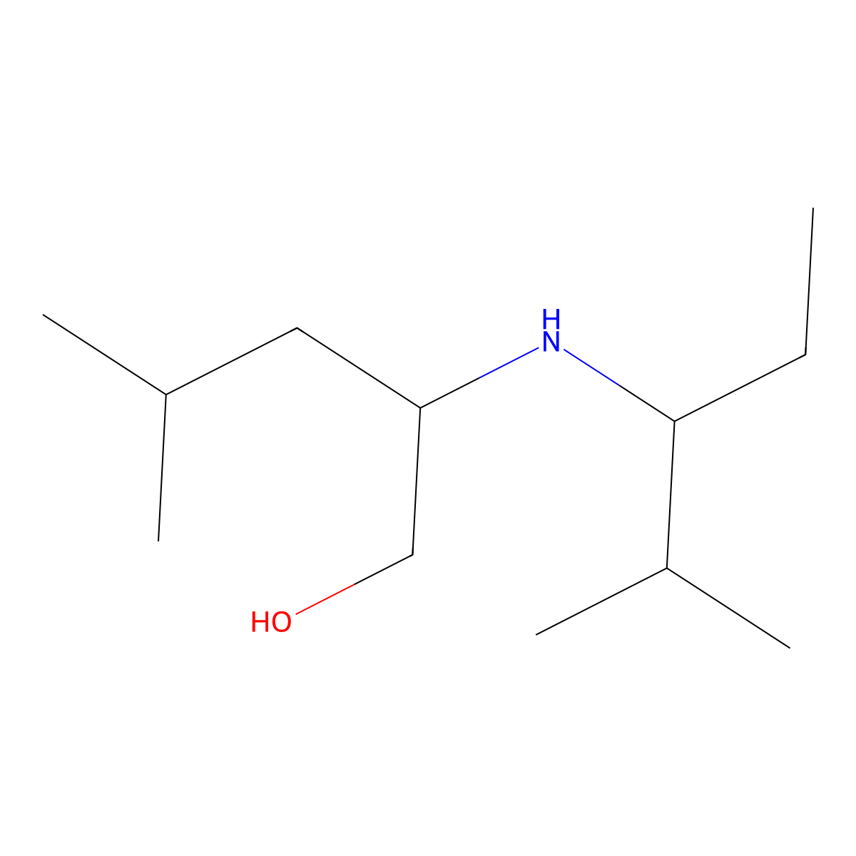 4-Methyl-2-[(2-methylpentan-3-yl)amino]pentan-1-ol molecular structure, CAS 1250032-62-2