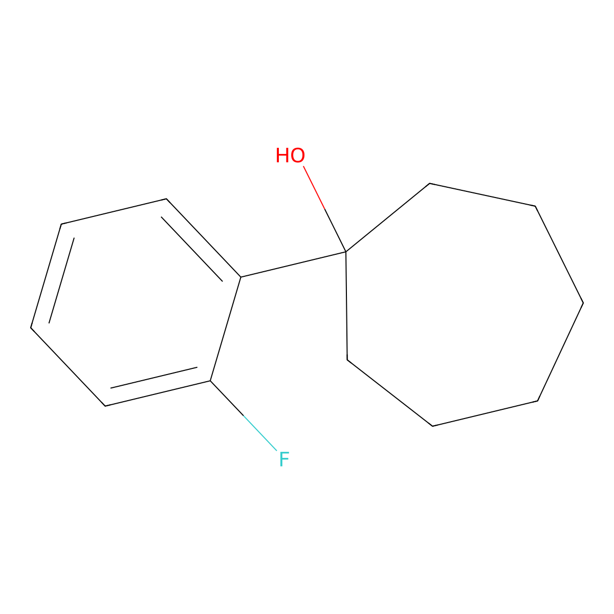 1-(2-Fluorophenyl)cycloheptanol molecular structure, CAS 1250035-67-6
