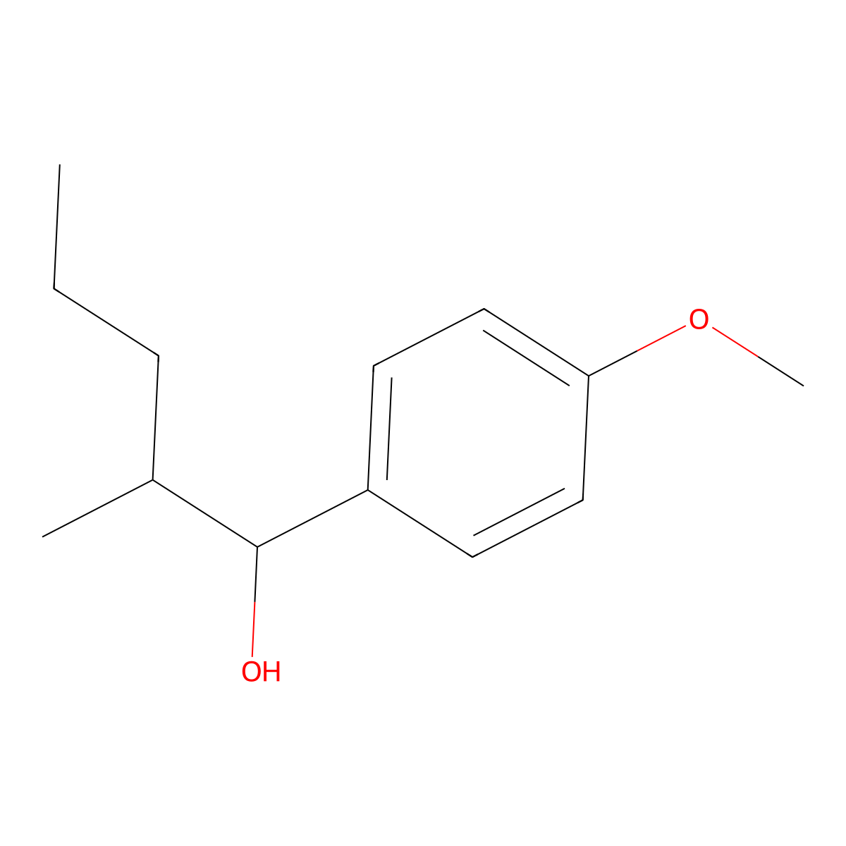 4-Methoxy-alpha-(1-methylbutyl)benzenemethanol molecular structure, CAS 1250035-72-3