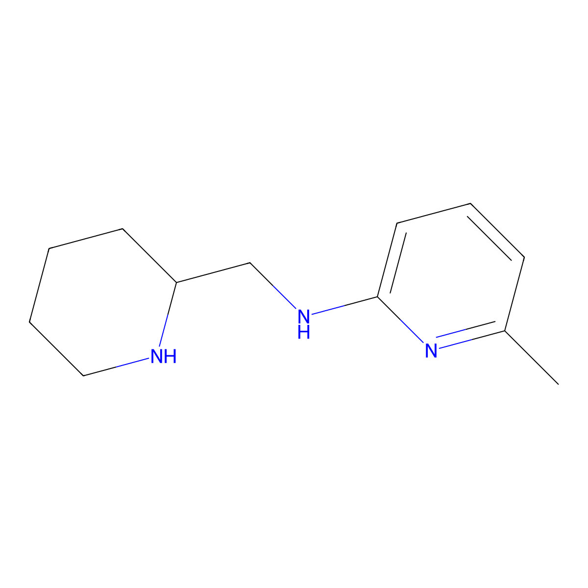 6-methyl-N-(piperidin-2-ylmethyl)pyridin-2-amine molecular structure, CAS 1250036-56-6