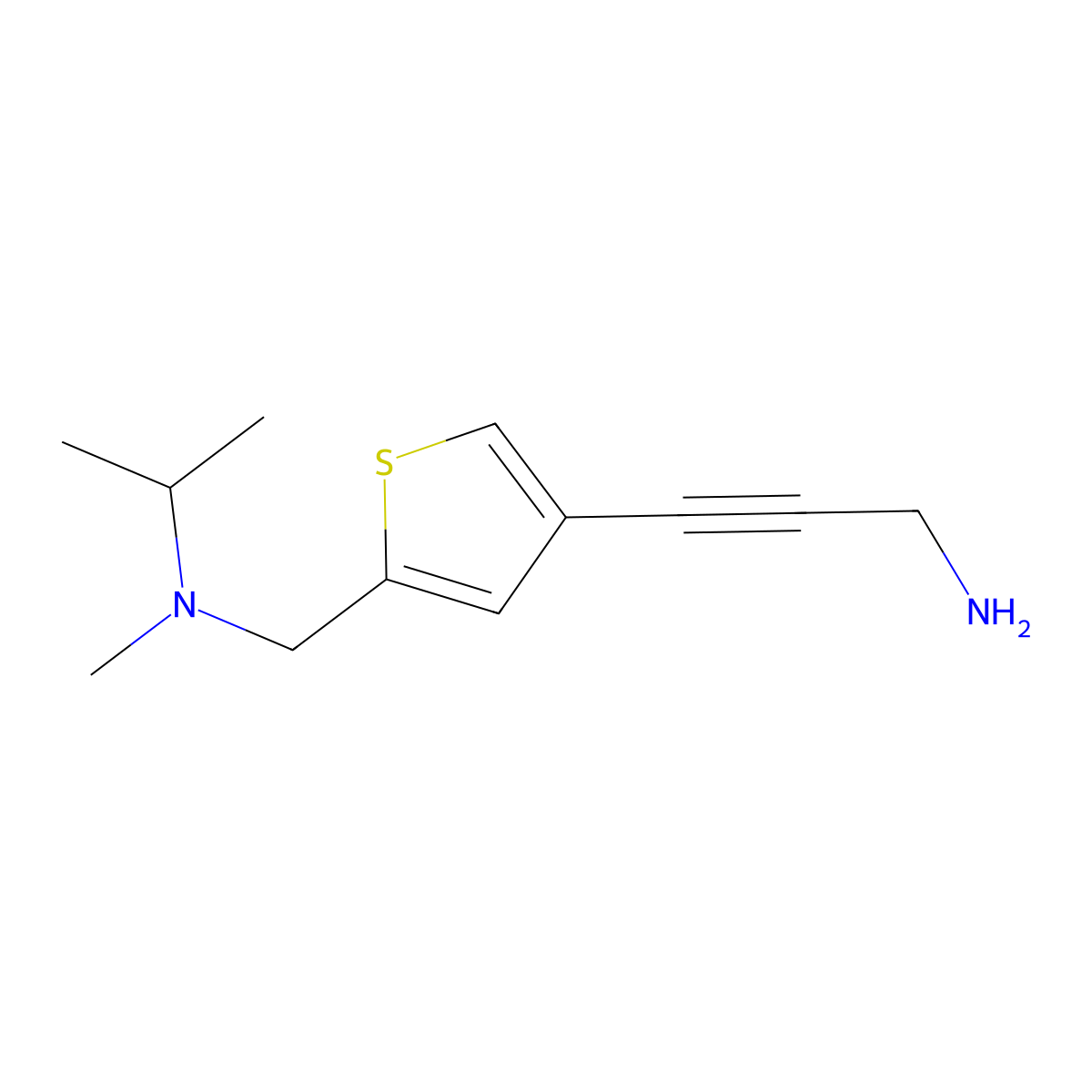 3-(5-((Isopropyl(methyl)amino)methyl)thiophen-3-yl)prop-2-yn-1-amine molecular structure, CAS 1250037-03-6