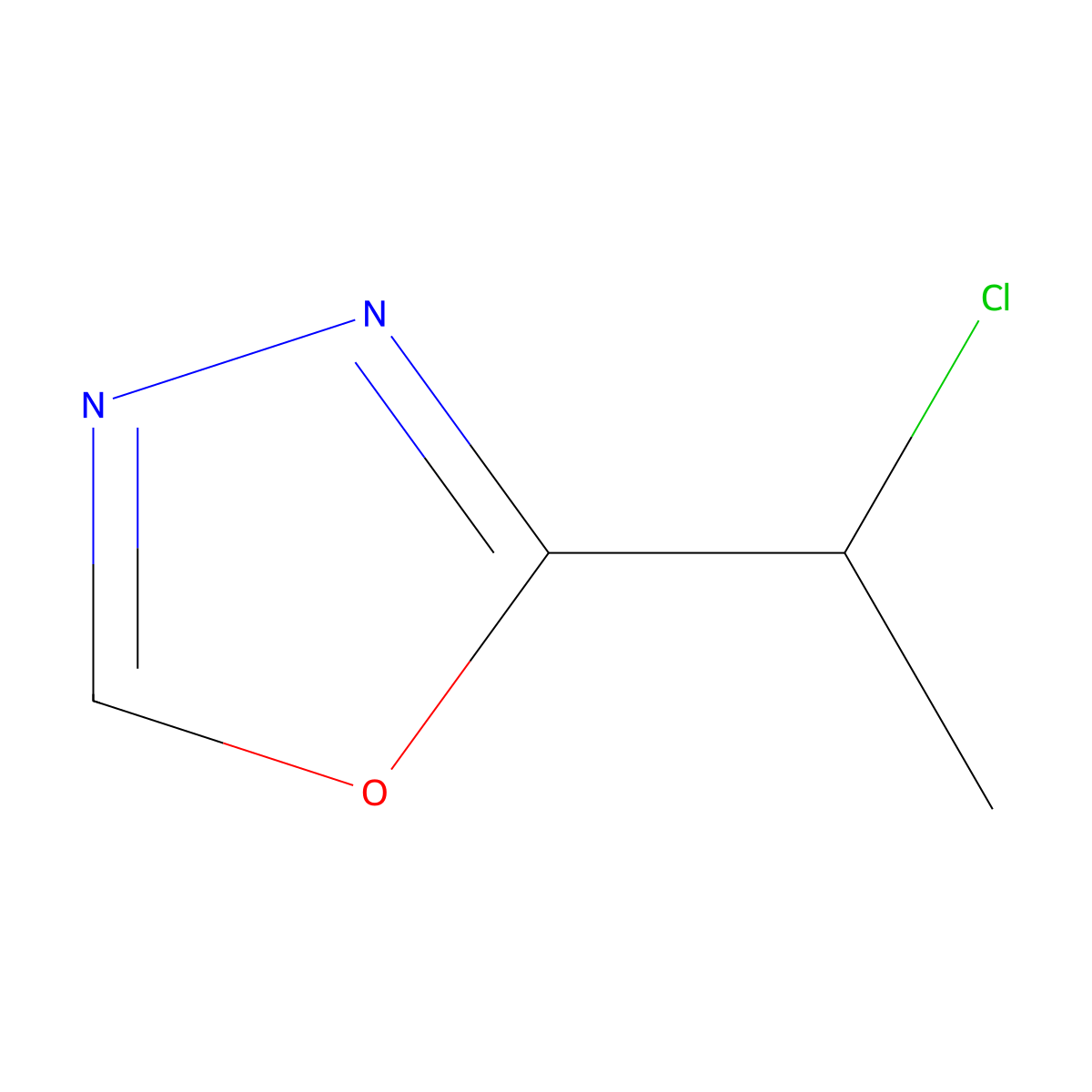 2-(1-Chloroethyl)-1,3,4-oxadiazole molecular structure, CAS 1250037-50-3