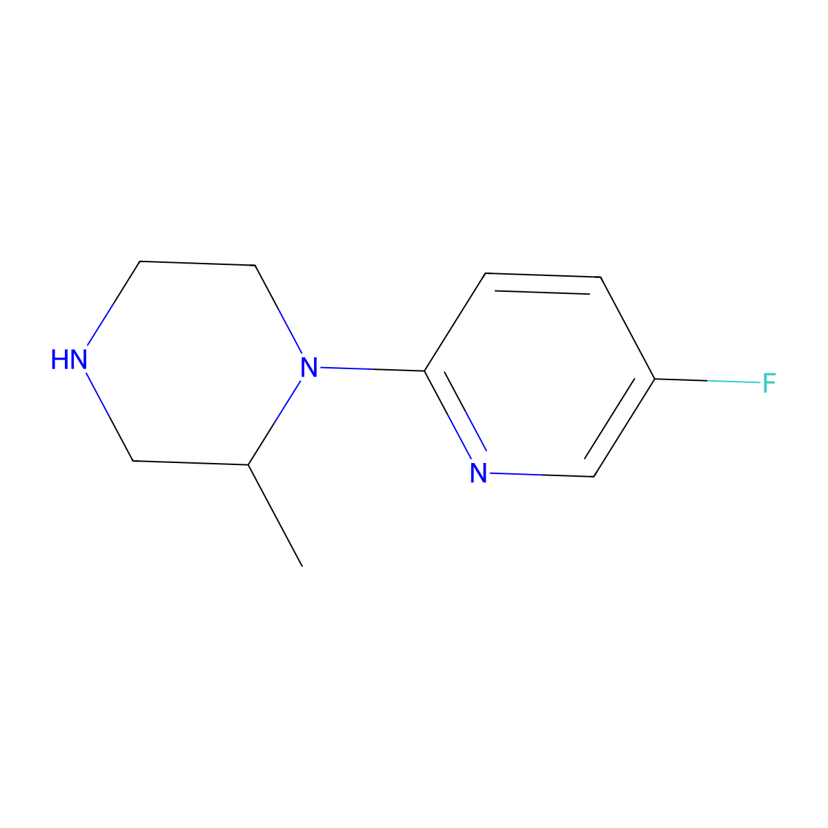 1-(5-Fluoropyridin-2-yl)-2-methylpiperazine molecular structure, CAS 1250037-92-3