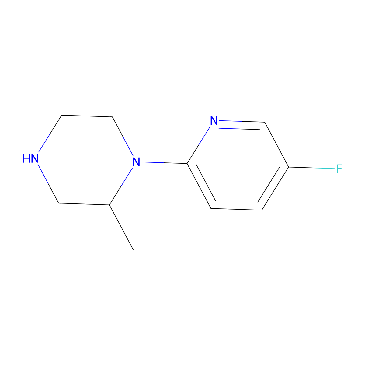 1-(5-Fluoropyridin-2-yl)-2-methylpiperazine molecular structure, CAS 1250037-92-3
