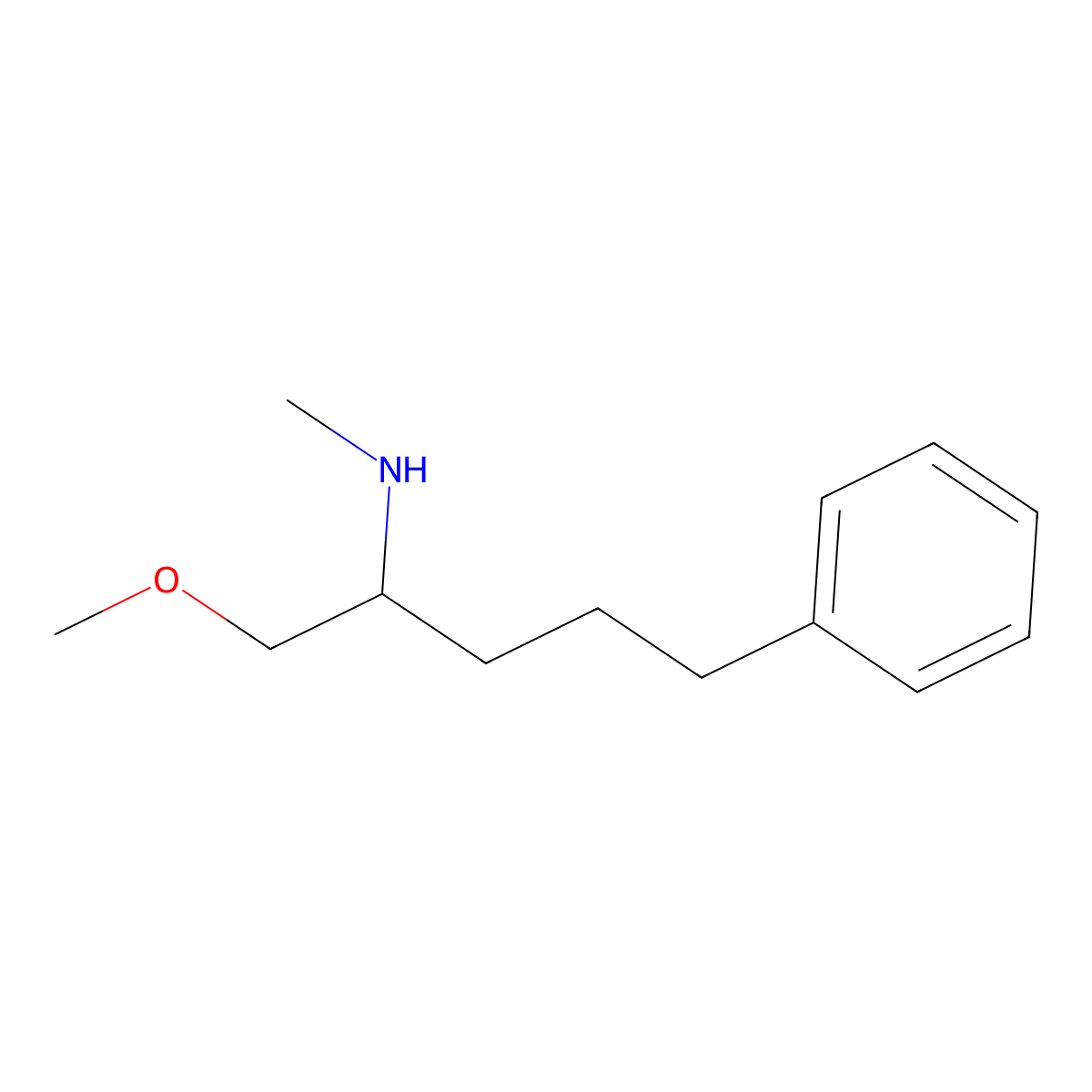 1-methoxy-N-methyl-5-phenylpentan-2-amine molecular structure, CAS 1250038-69-7
