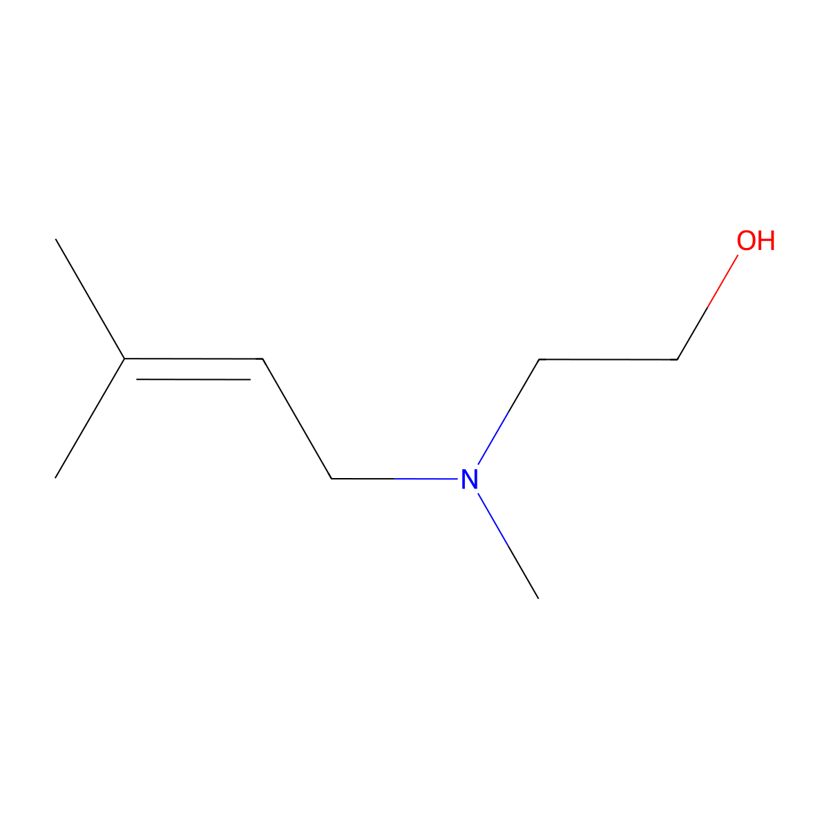 2-[Methyl(3-methylbut-2-en-1-yl)amino]ethan-1-ol molecular structure, CAS 1250038-76-6
