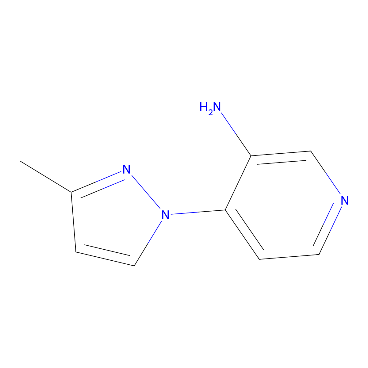 3-Amino-4-(3-methyl-1H-pyrazol-1-YL)pyridine molecular structure, CAS 1250039-11-2