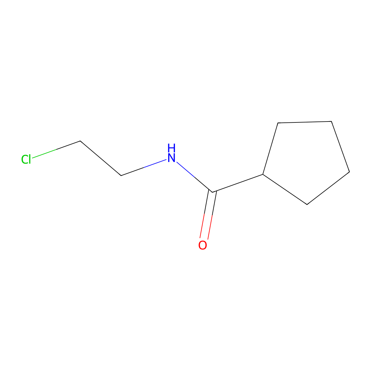 N-(2-chloroethyl)cyclopentanecarboxamide molecular structure, CAS 1250039-40-7
