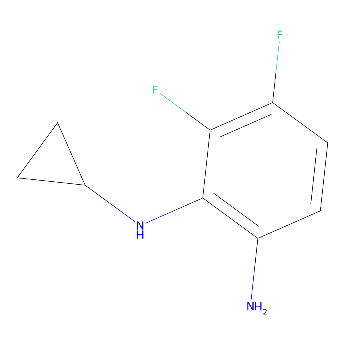 1-N-Cyclopropyl-5,6-difluorobenzene-1,2-diamine molecular structure, CAS 1250040-72-2