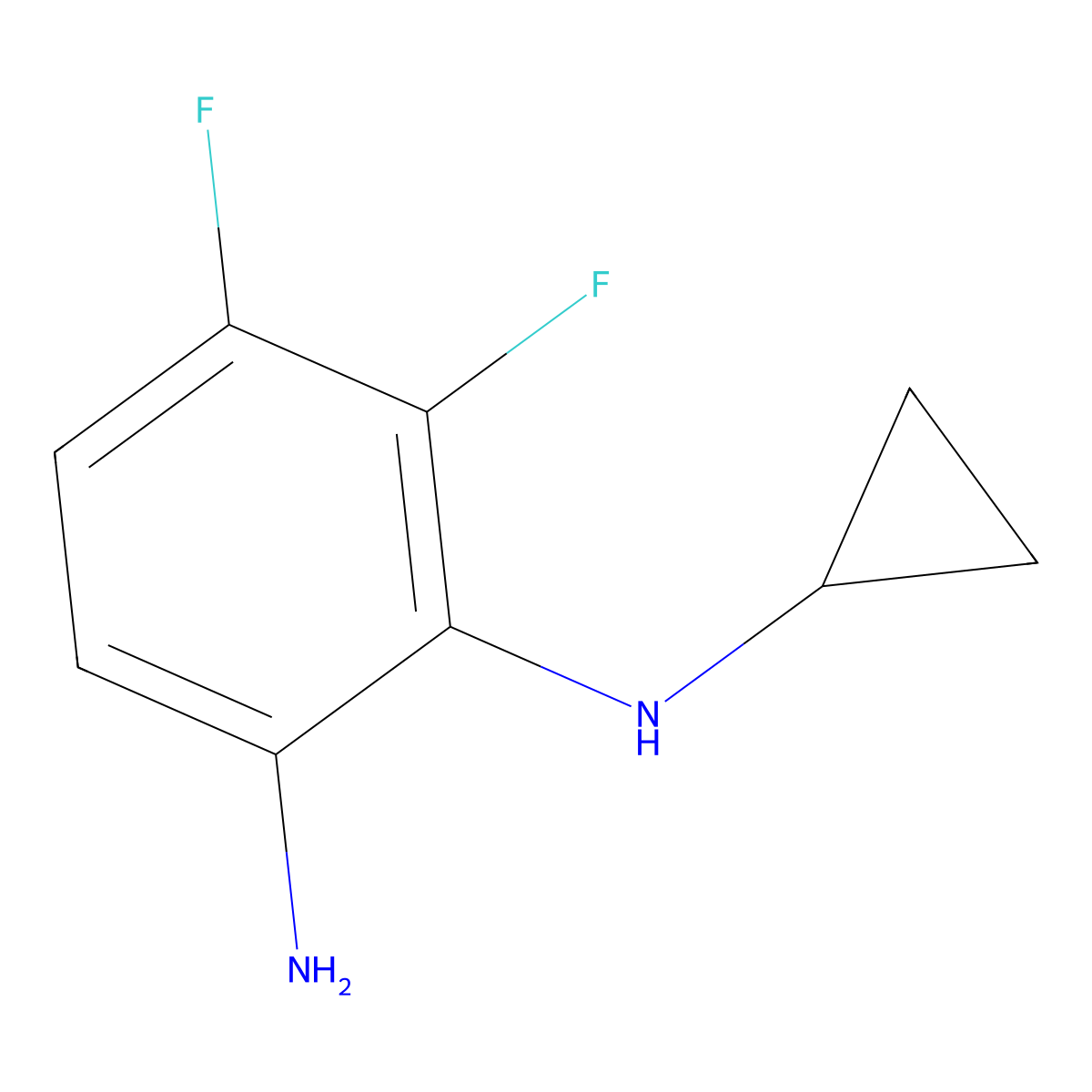 1-N-Cyclopropyl-5,6-difluorobenzene-1,2-diamine molecular structure, CAS 1250040-72-2