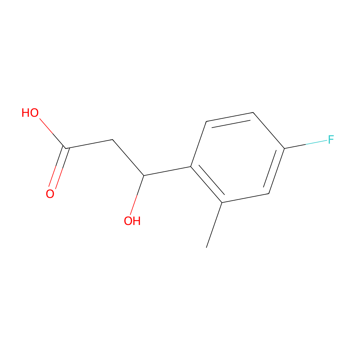 3-(4-Fluoro-2-methylphenyl)-3-hydroxypropanoic acid molecular structure, CAS 1250040-93-7