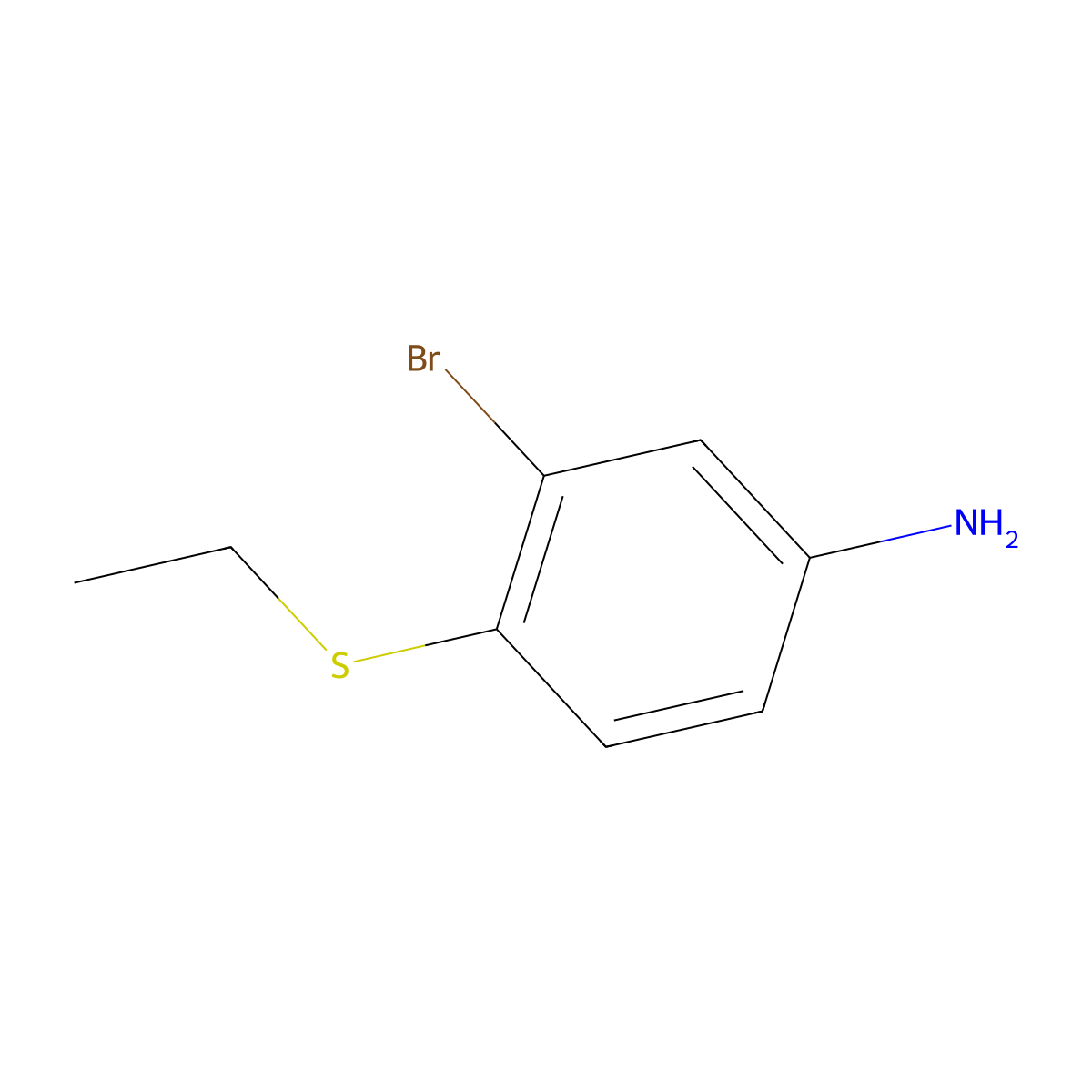 3-Bromo-4-(ethylsulfanyl)aniline molecular structure, CAS 1250043-60-7