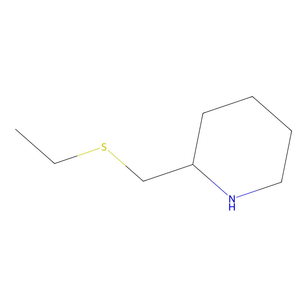 2-[(Ethylsulfanyl)methyl]piperidine molecular structure, CAS 1250043-71-0
