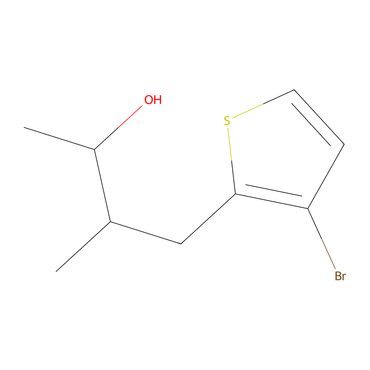 4-(3-Bromothiophen-2-yl)-3-methylbutan-2-ol molecular structure, CAS 1250044-50-8